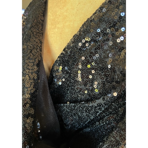 NWT Grace Karin Black Sequin Sleeveless V Neck Dress XL - Picture 6 of 9